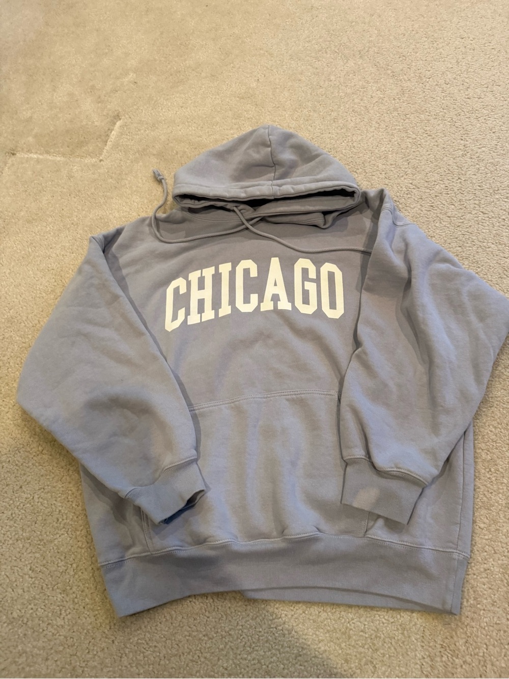 Brandy Melville Light Gray Chicago Pullover Hoodie